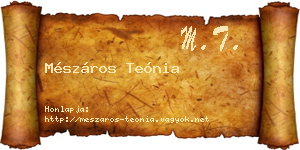 Mészáros Teónia névjegykártya
